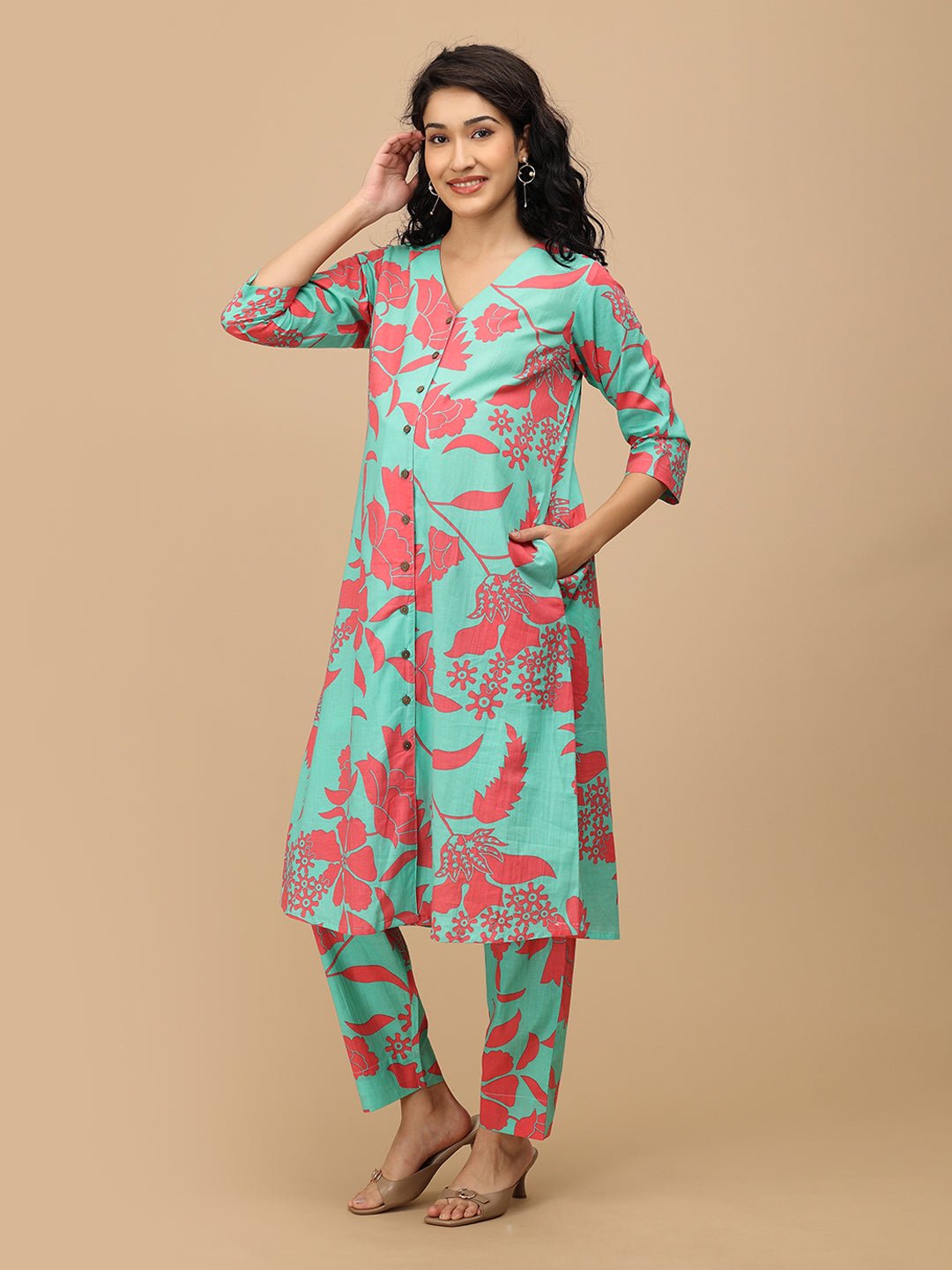 Flora-licious Mint Maternity and Nursing Co Ord Set Aqua