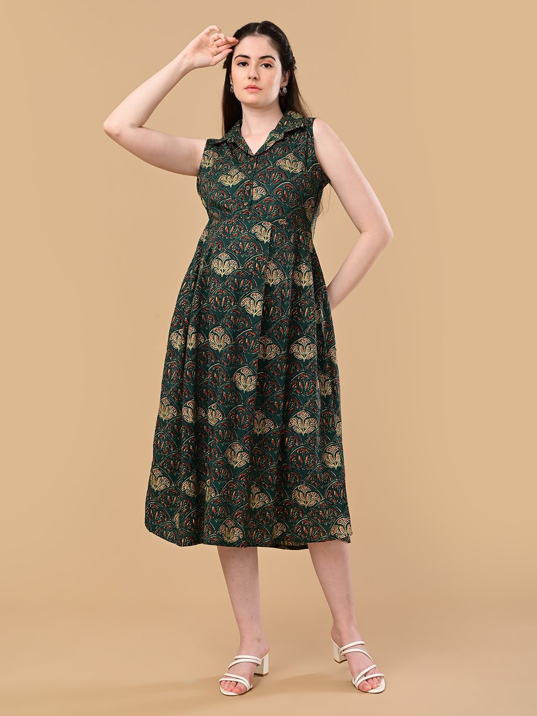 Forest Enchantment Maternity and Nursing Dress Green