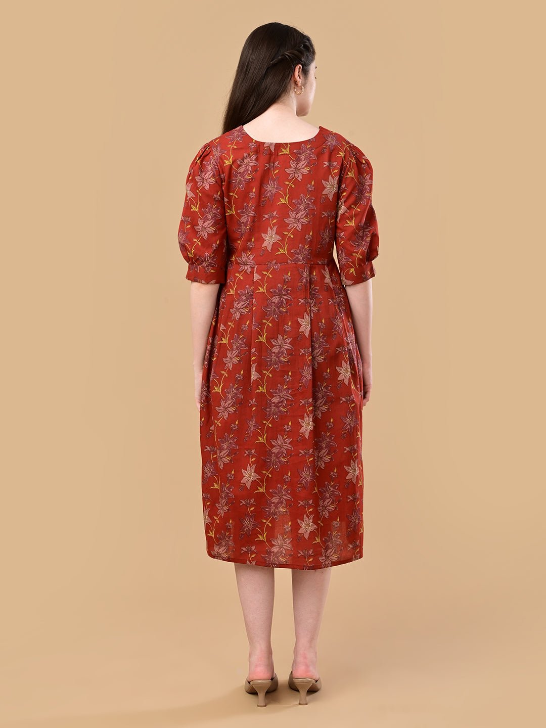 Garnet Gallery Maternity and Nursing Dress Maroon