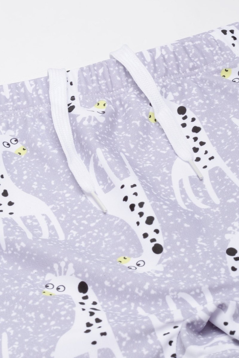 Giraffe Glide All-Over Print Boys Swim Shorts