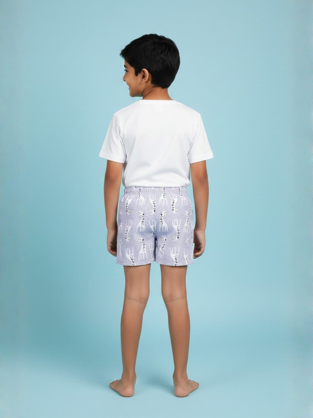 Giraffe Glide All-Over Print Boys Swim Shorts