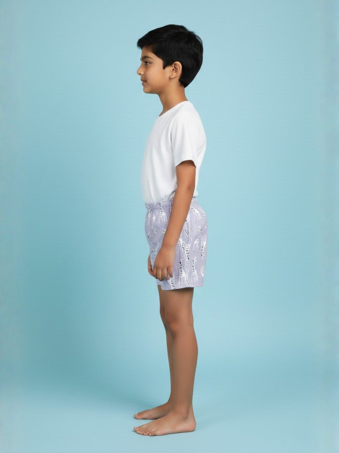 Giraffe Glide All-Over Print Boys Swim Shorts