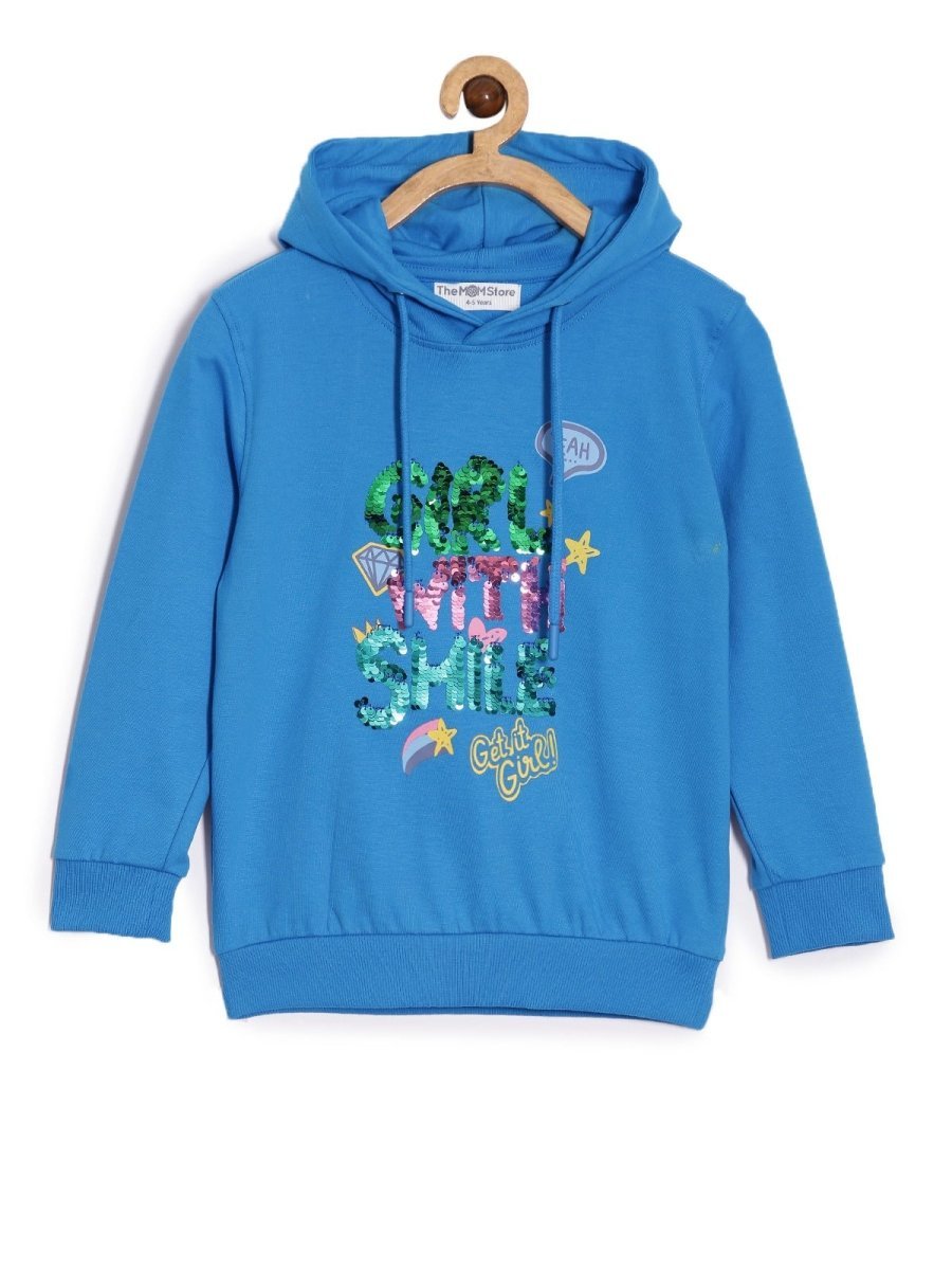 Girl With Smile Hooded Sweatshirt For Girls