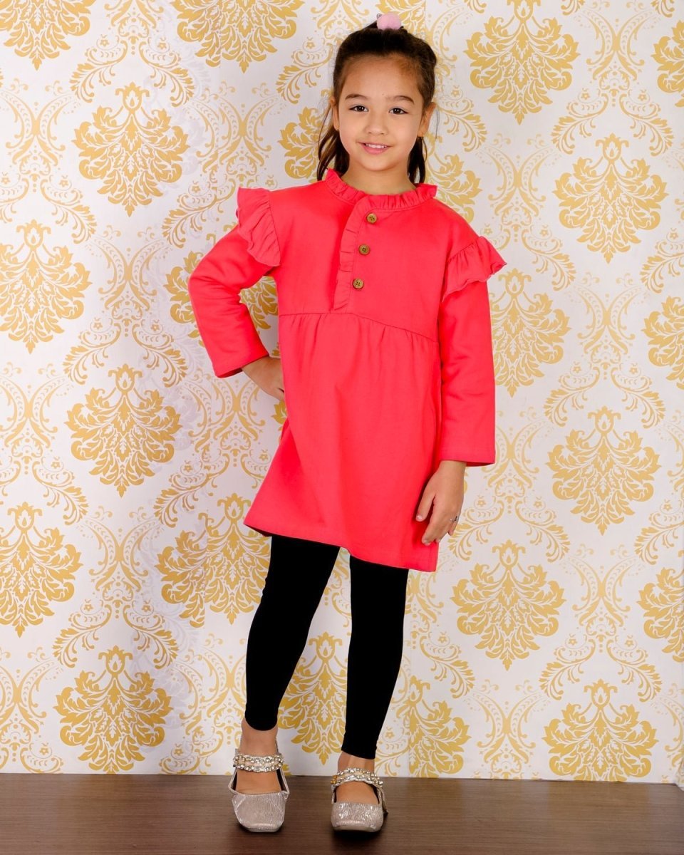 Cute Raspberry Girls Hooded Sweater Dress