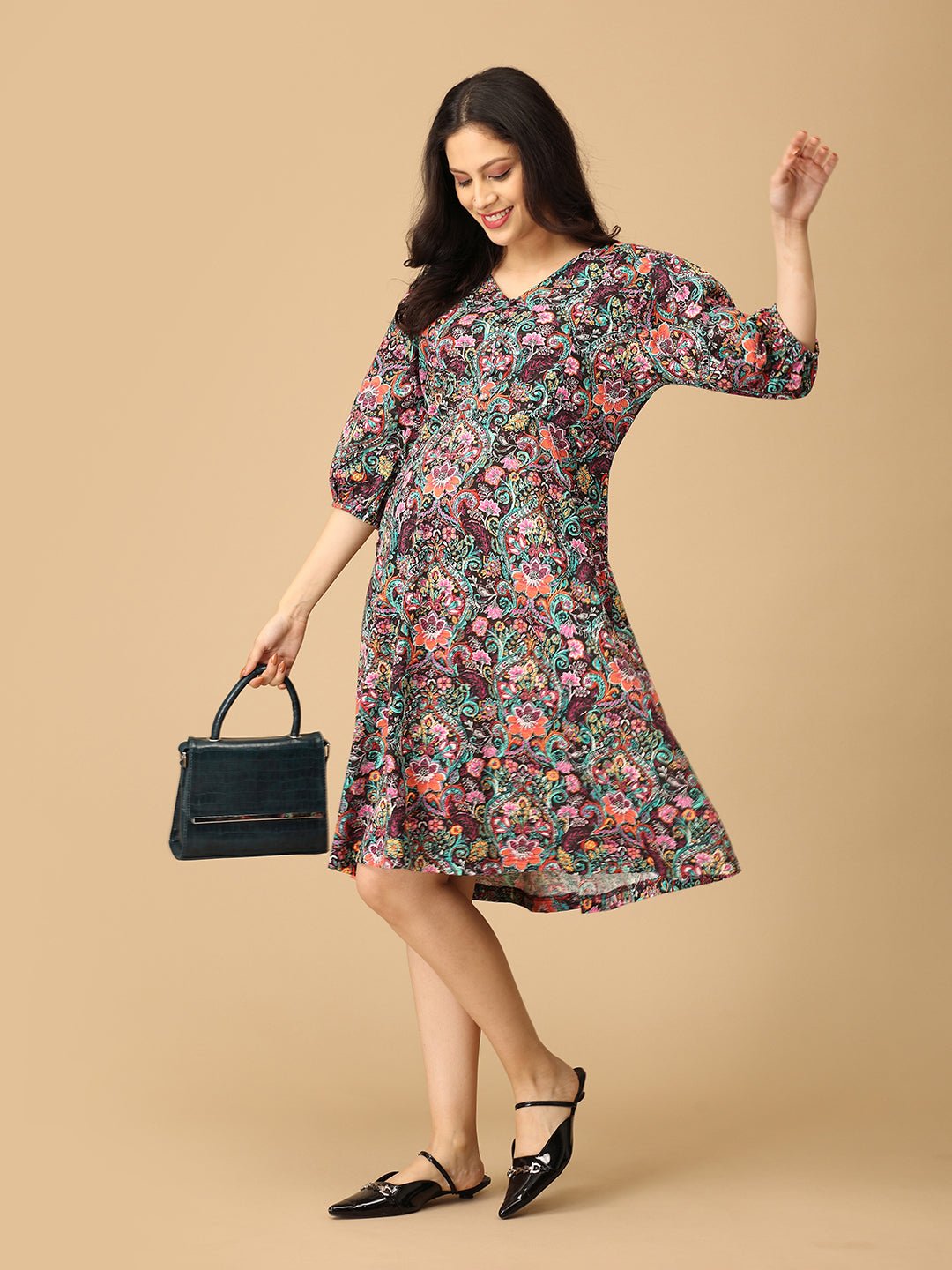 Gloaming Garden Maternity and Nursing Dress Multi