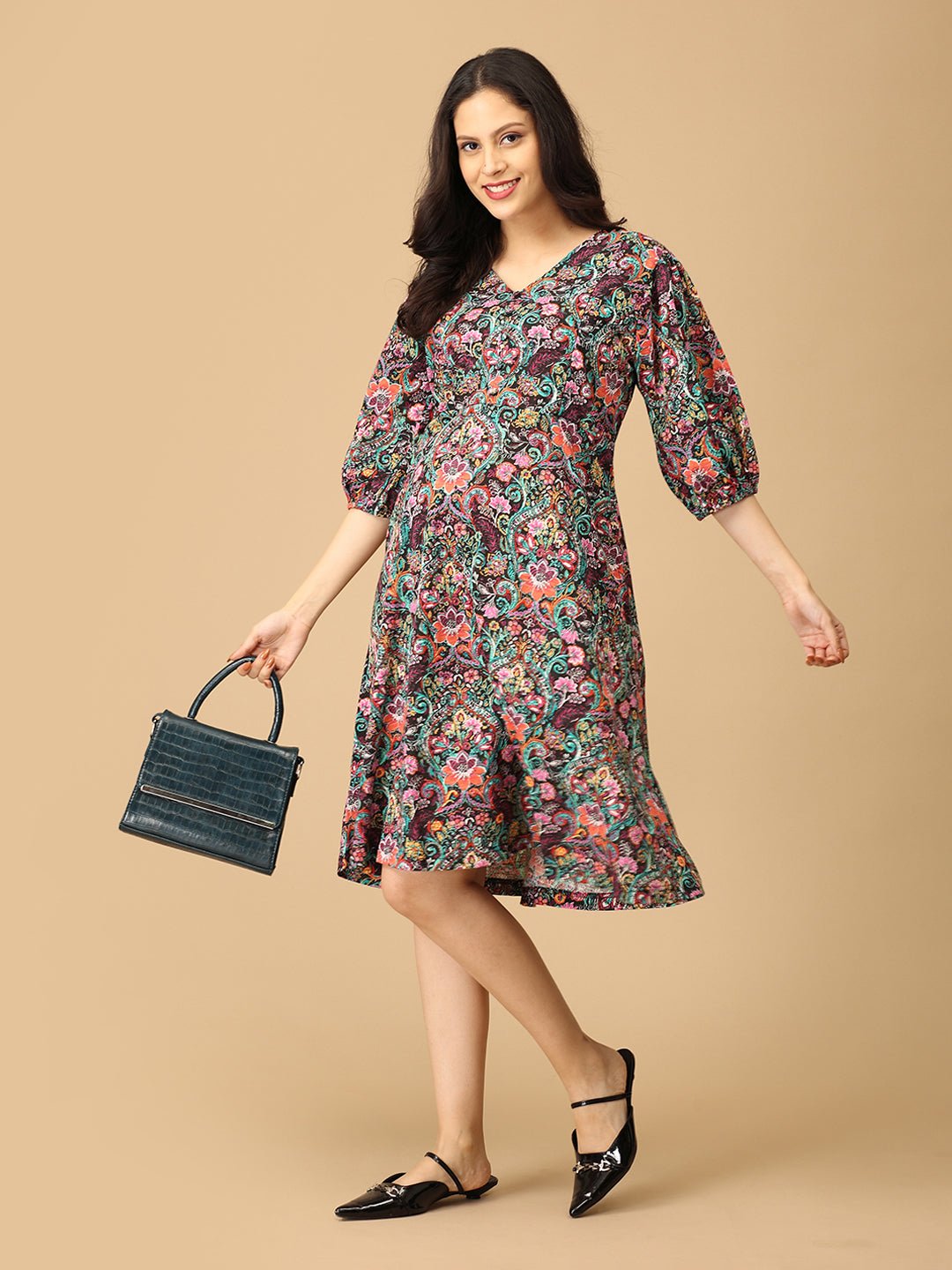 Gloaming Garden Maternity and Nursing Dress Multi