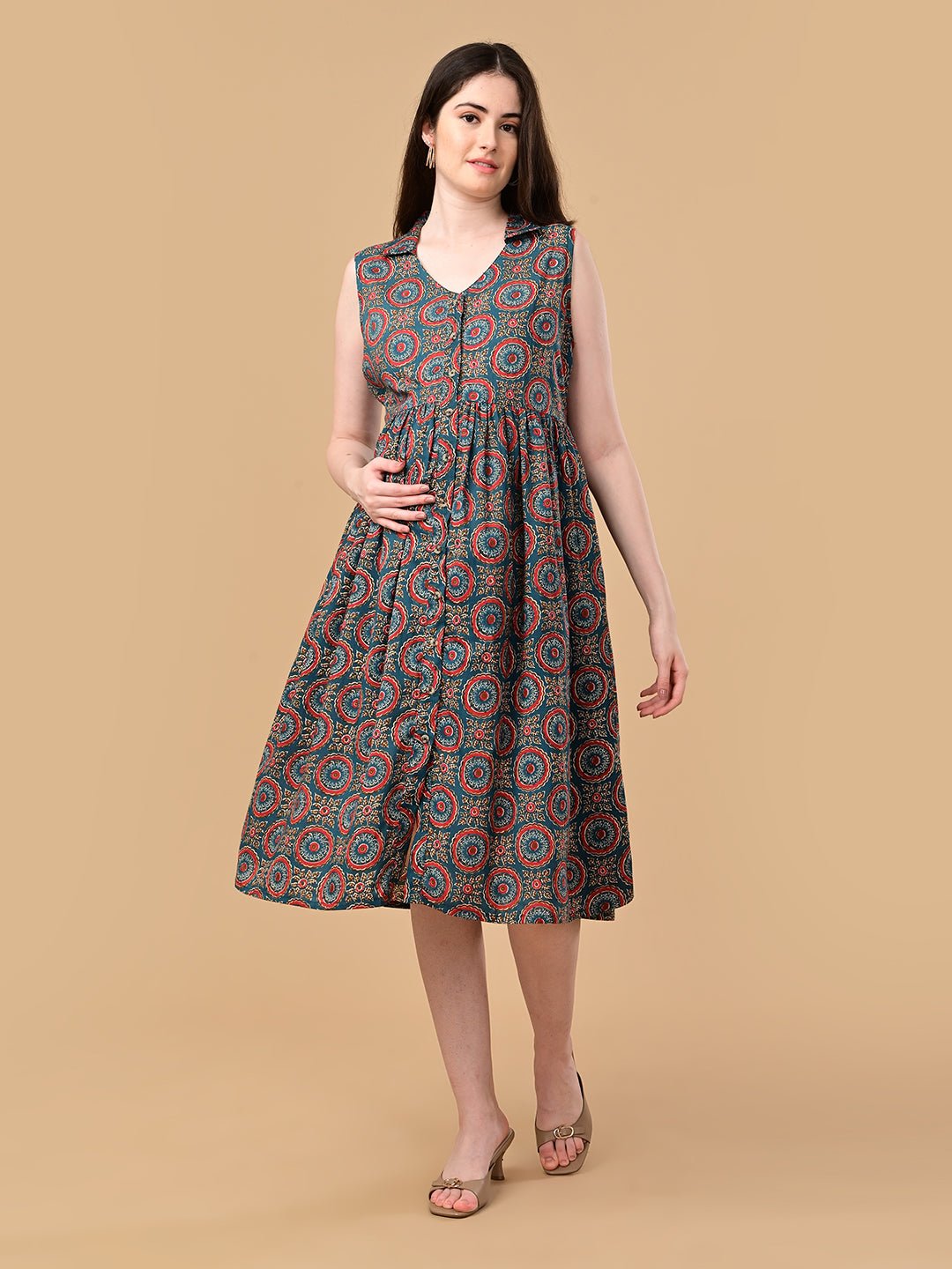 Green Era Maternity and Nursing Dress Green