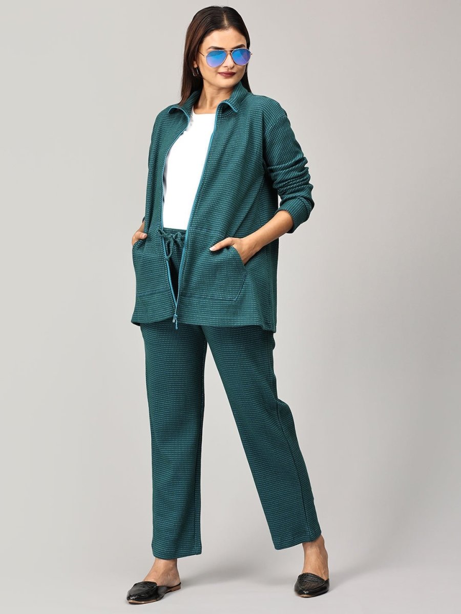 Green Virtue Maternity and Nursing Bomber Jacket Co Ord Set Green