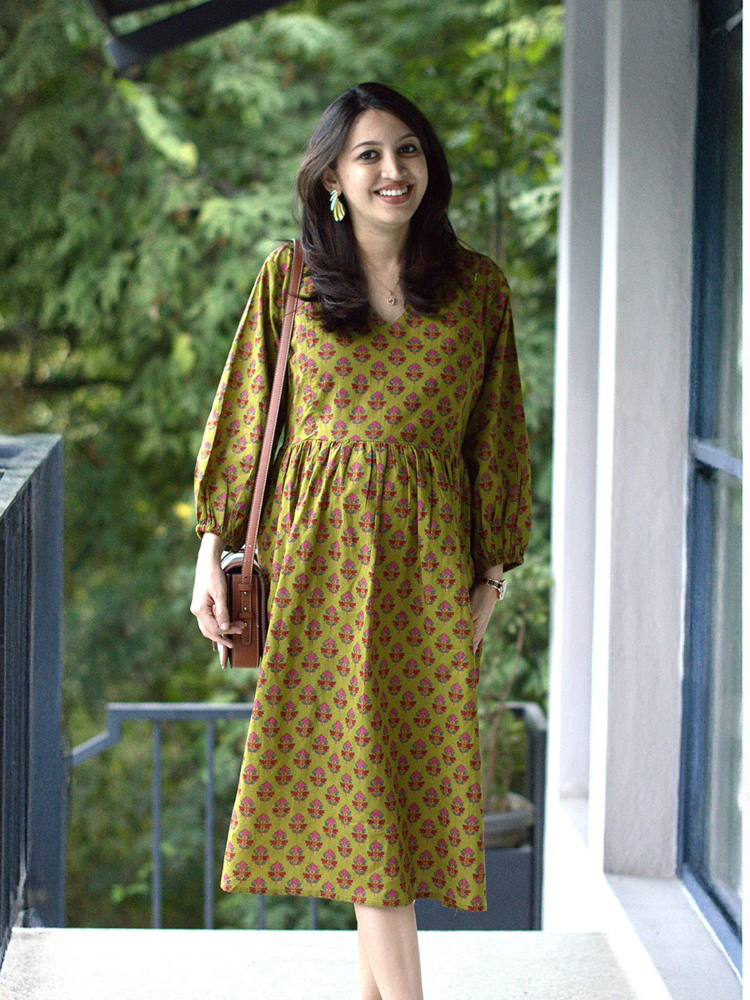 Grin & Green It Maternity and Nursing Dress Multi