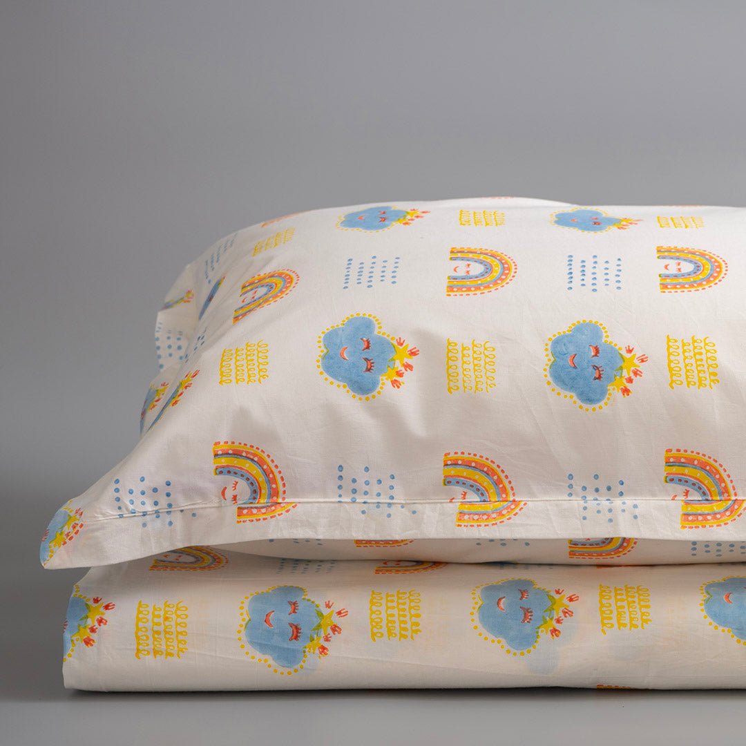 Rainbow Dreams 2 PC Kids Cotton Percale Crib Bedsheet for Newborns