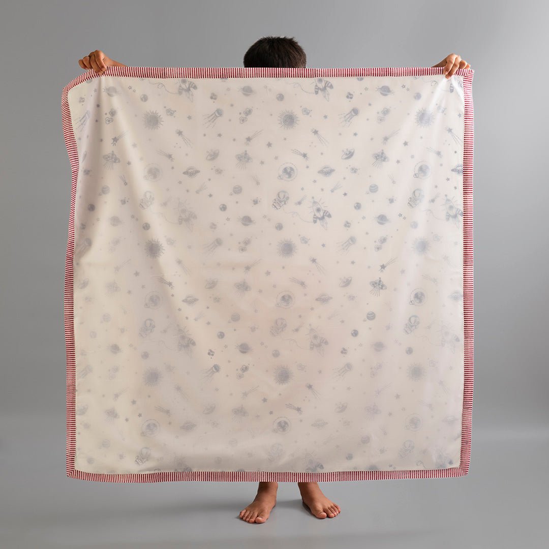 Galactic Adventure Kids Cotton Muslin Dohar 1 PC Blanket
