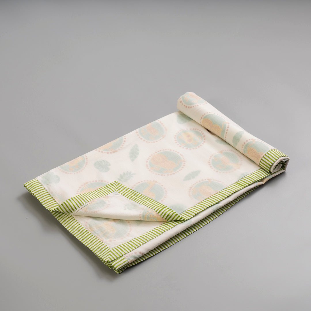 Jungle Safari Kids Cotton Muslin Dohar Twinning Combo Of 2