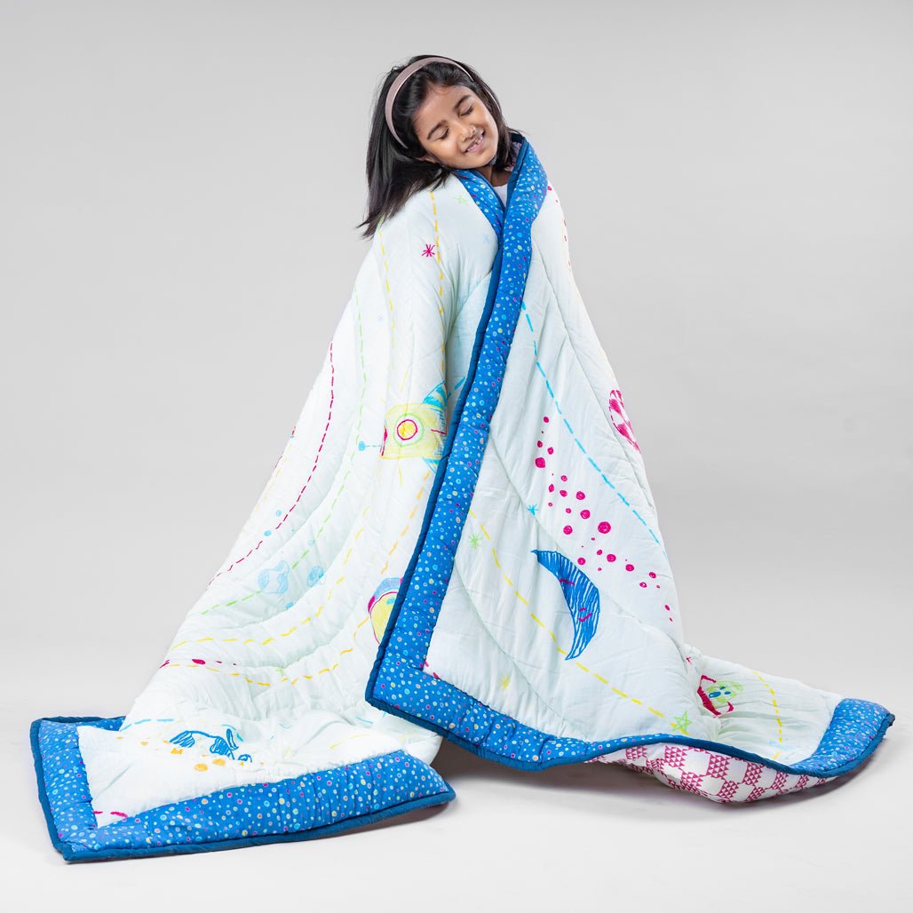 Galactic Adventure 1 PC Cotton Muslin AC Quilt Blanket Wrap
