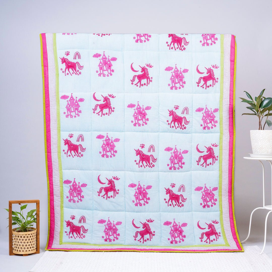 Magical Unicorns 1 PC Cotton Muslin AC Quilt Blanket Wrap