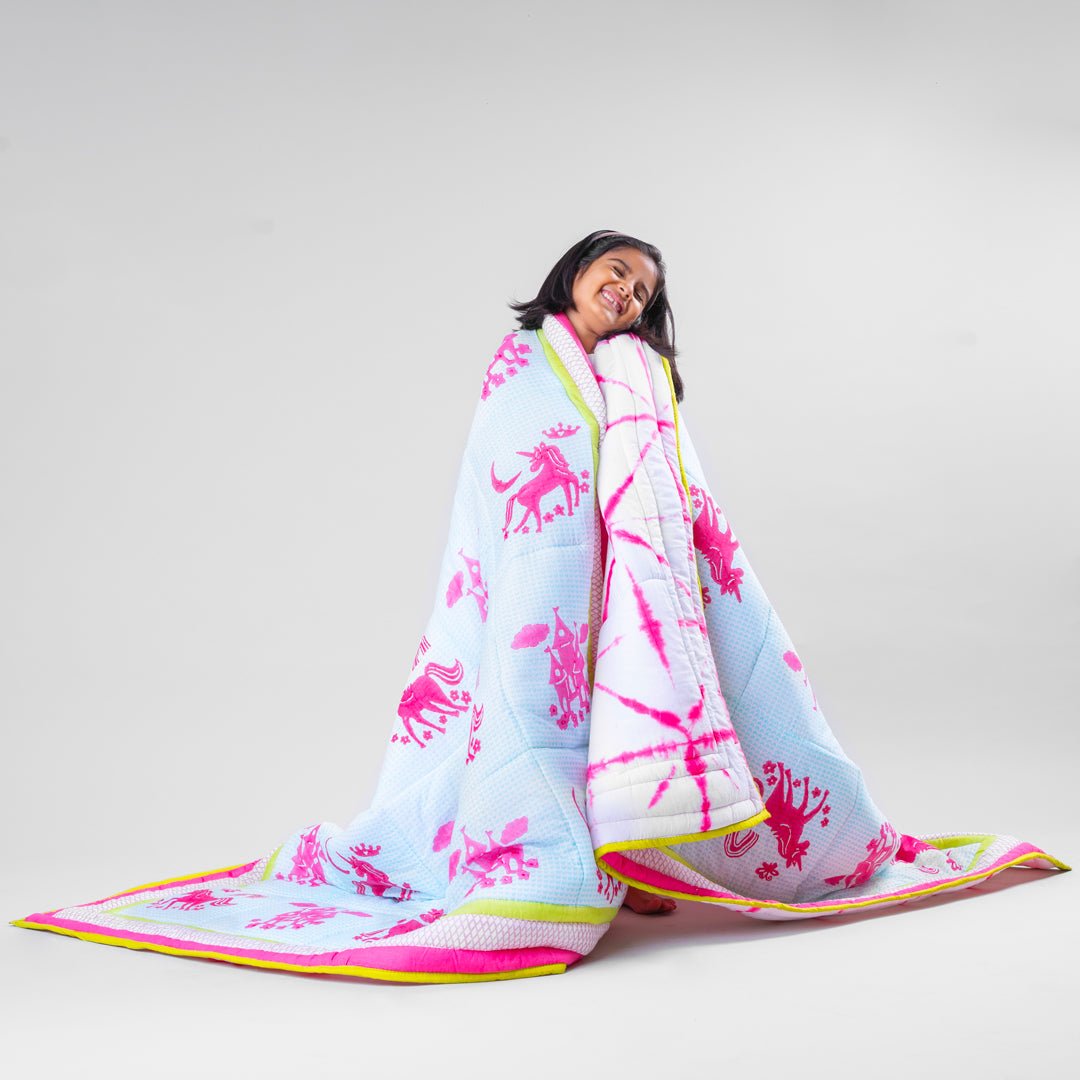 Magical Unicorns 1 PC Cotton Muslin AC Quilt Blanket Wrap