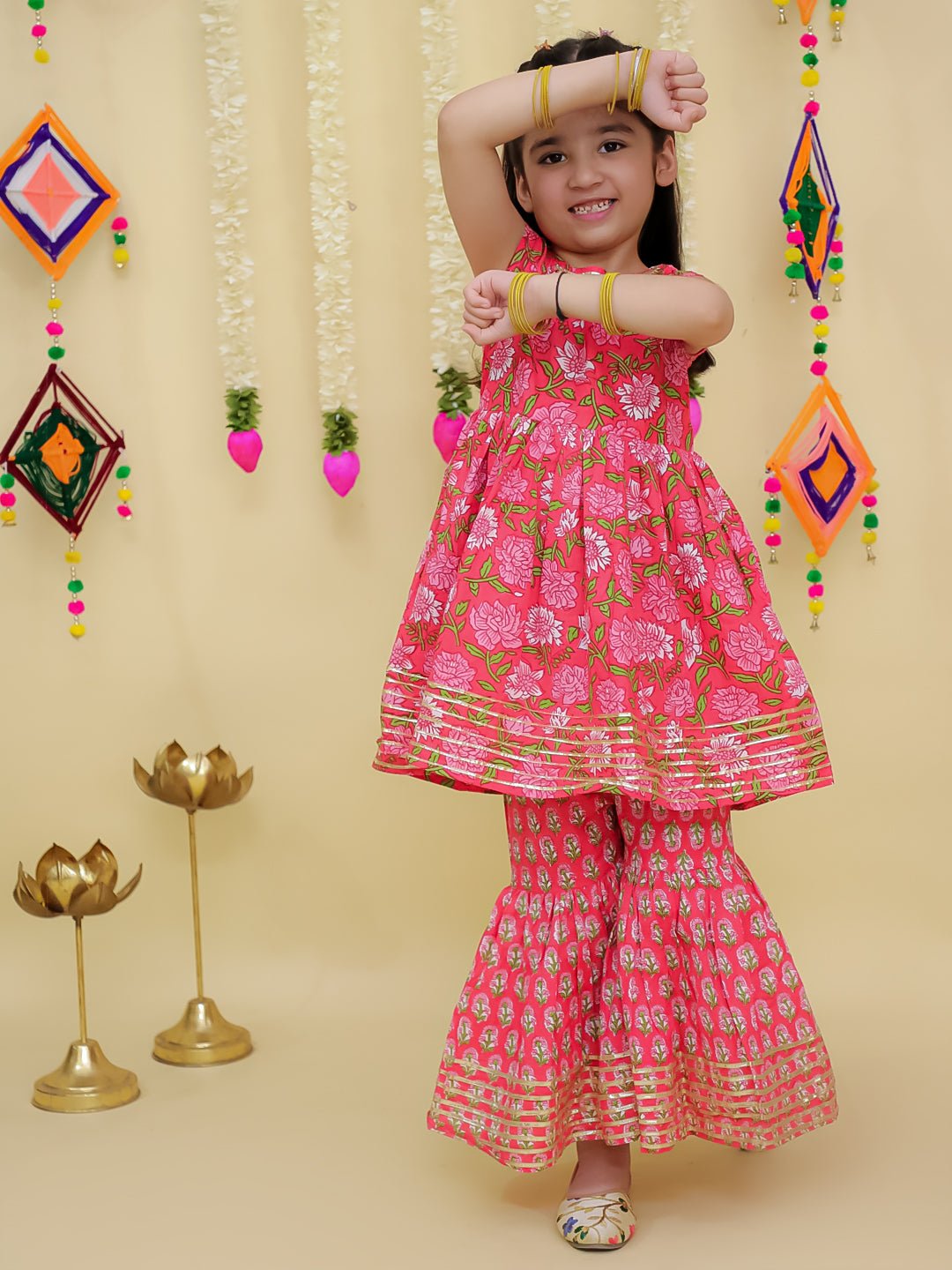 Gulaabi Rani Girls Anarkali Sharara Set