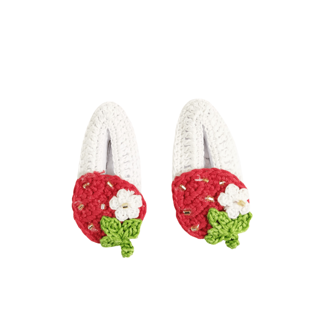 Pink Rose Handcrafted Crochet Kids Hair Clip Accessory