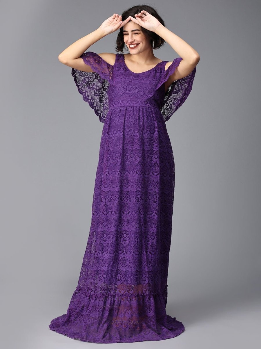 Her Majesty Maternity Photoshoot Gown Purple