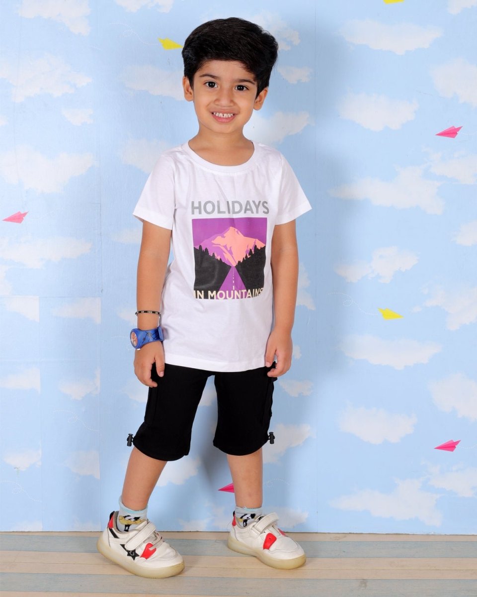 Holidays In Mountains Boys T-Shirt And Cargo Set