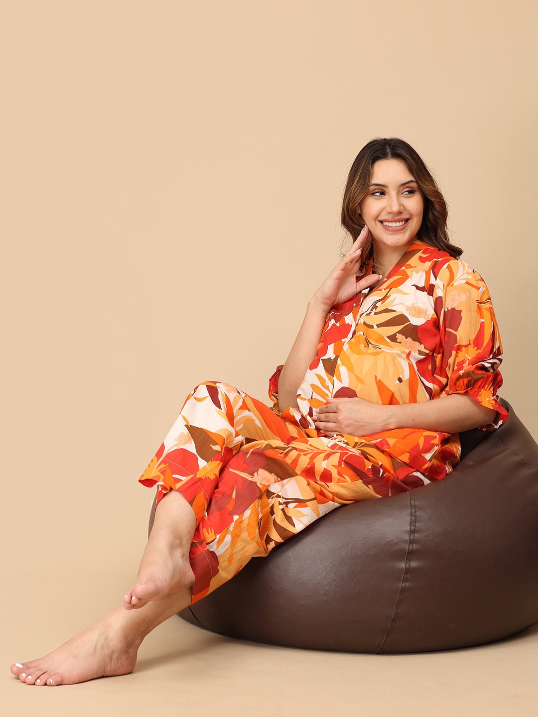Hue Crew Pretty Maternity and Nursing Nightwear Set Multi