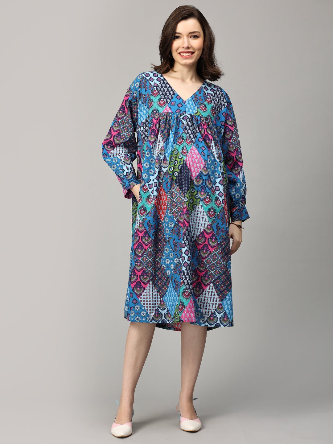 Hue-La-La Maternity and Nursing Dress Multi