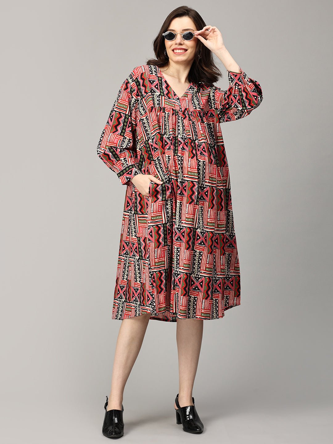 Hue's That Girl Maternity and Nursing Dress Multi