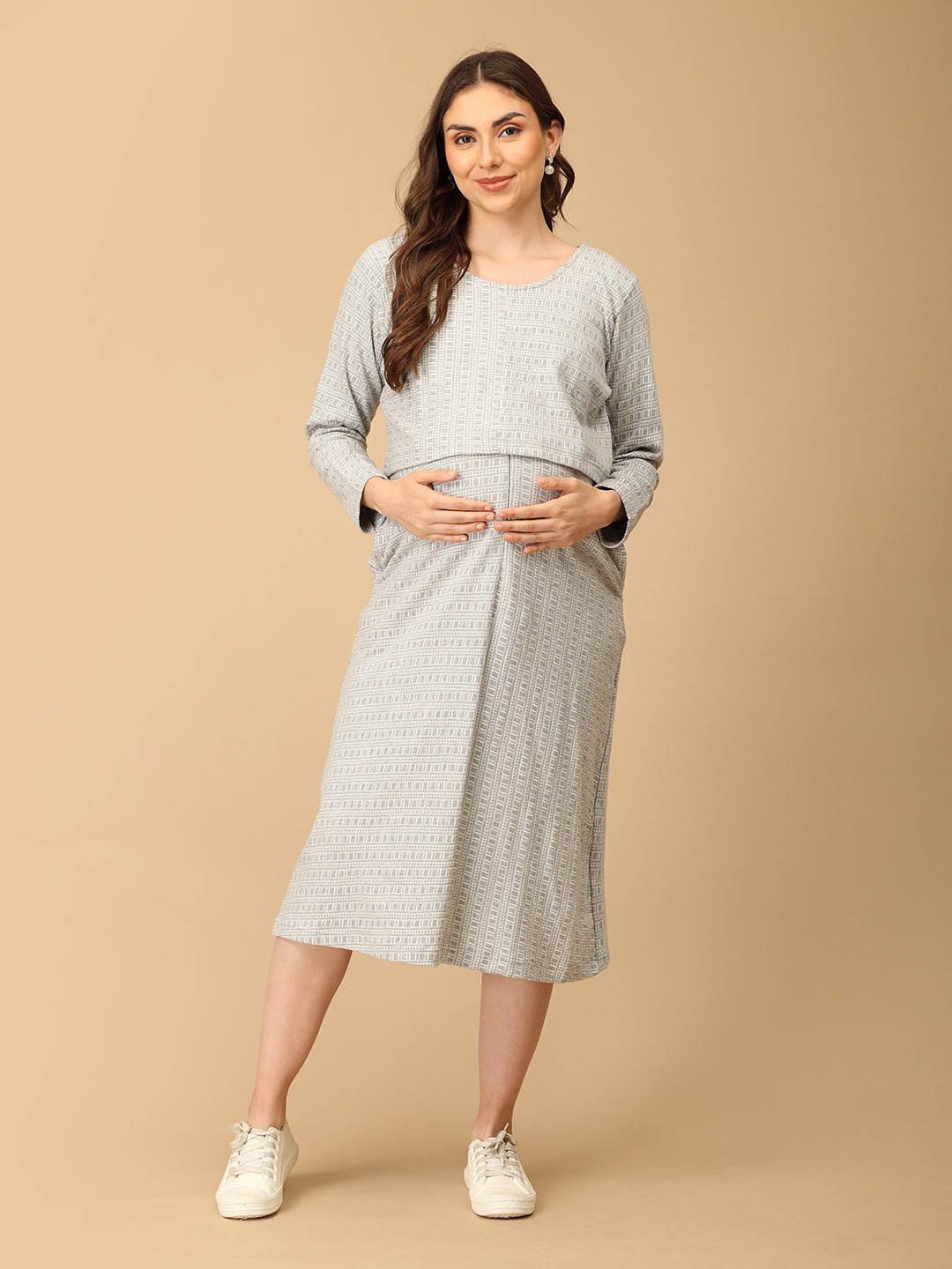 In Line With You Maternity and Nursing Dress Multi