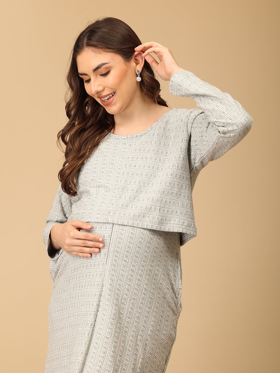 In Line With You Maternity and Nursing Dress Multi