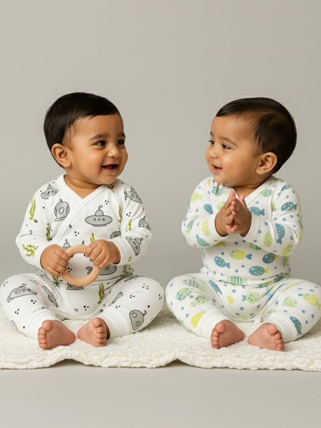 Wild Wonders Infant Jabla Style Romper Combo 2-Pack