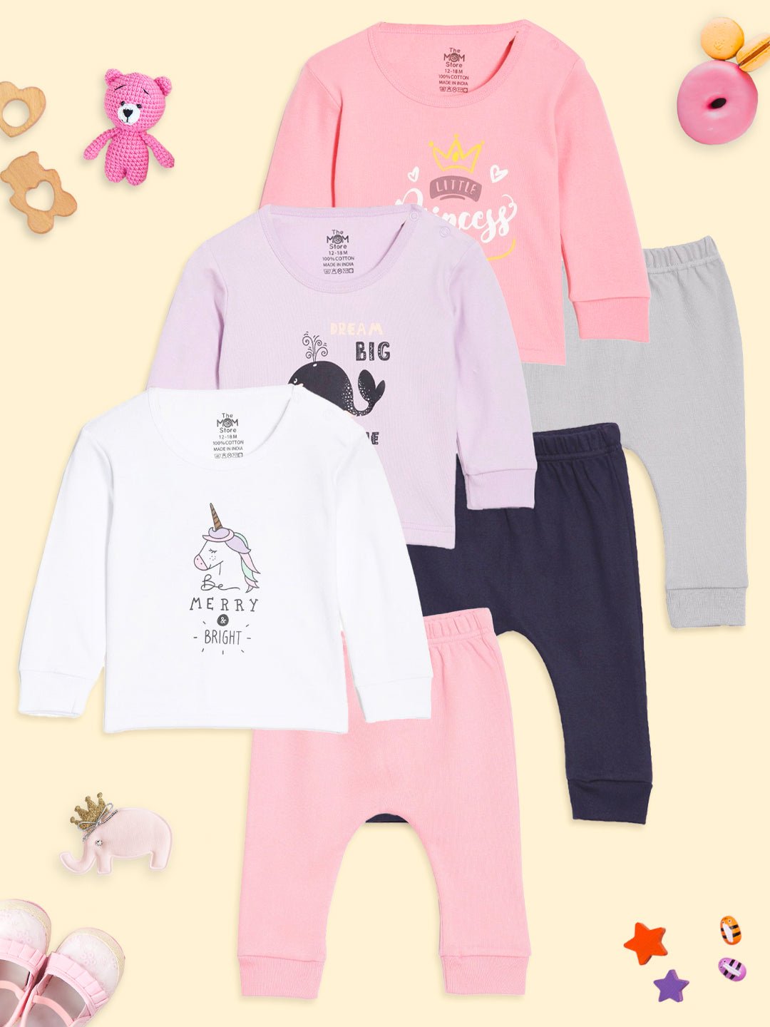 Little Princess Merry And Bright Dream Big Infant Set Combo 3-Pack