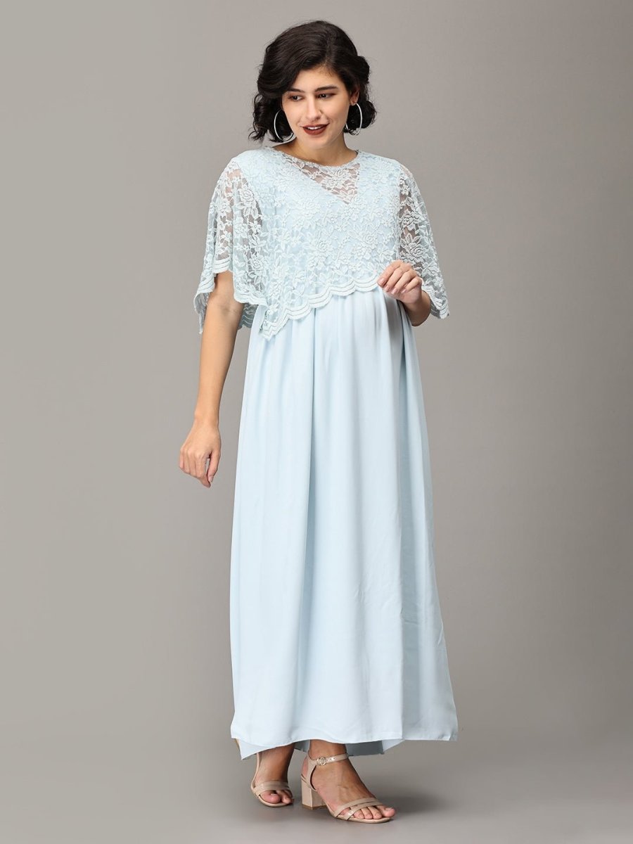 Infinity Blue-Yond Maternity and Nursing Gown Blue