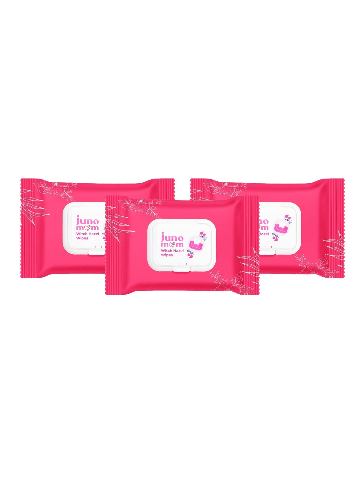 Juno Mom Witch-Hazel Wipes Instant Cooling Wet Wipes Pack of 3 White