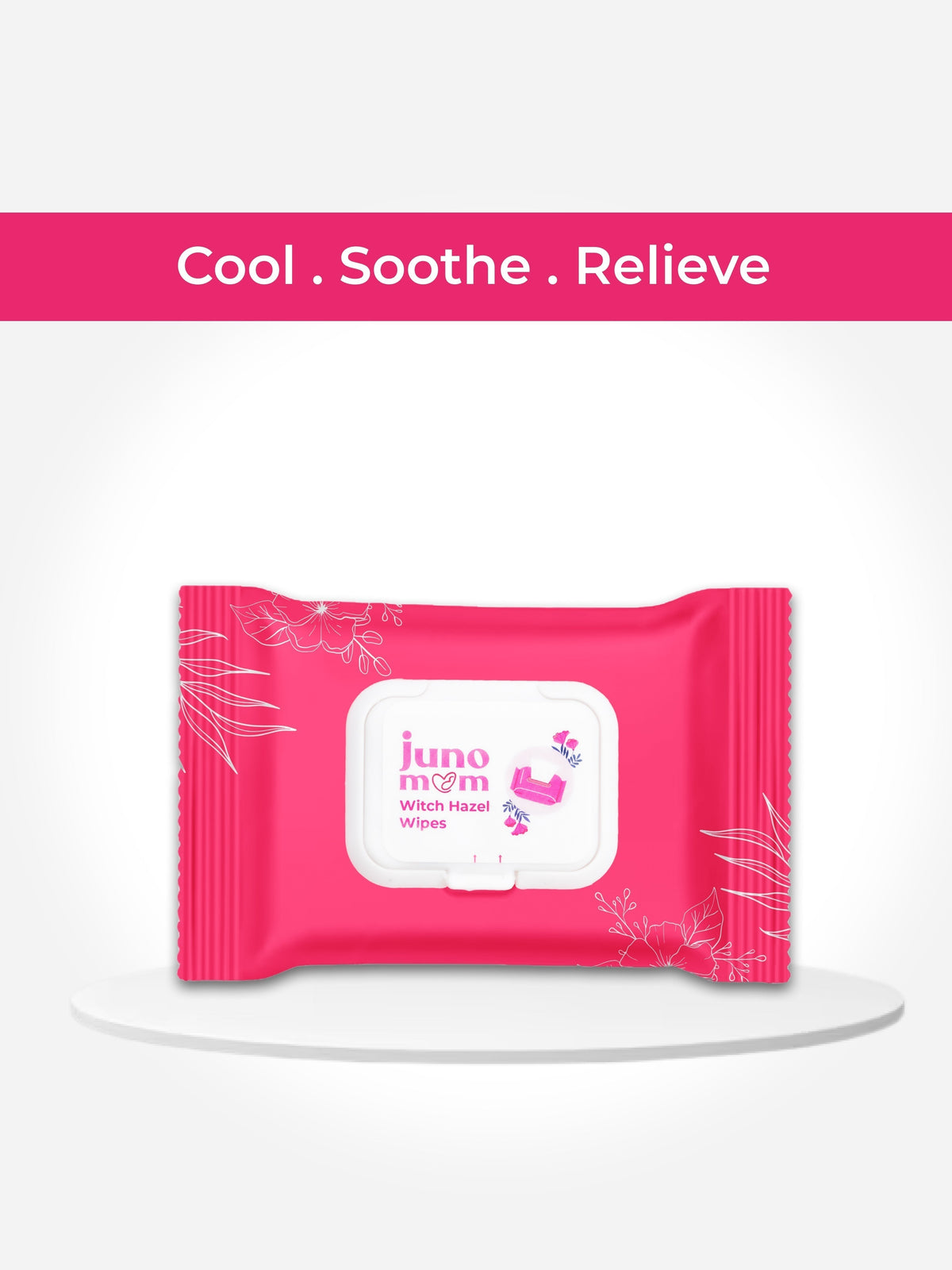 Juno Mom Witch-Hazel Wipes Instant Cooling Wet Wipes Pack of 3 White