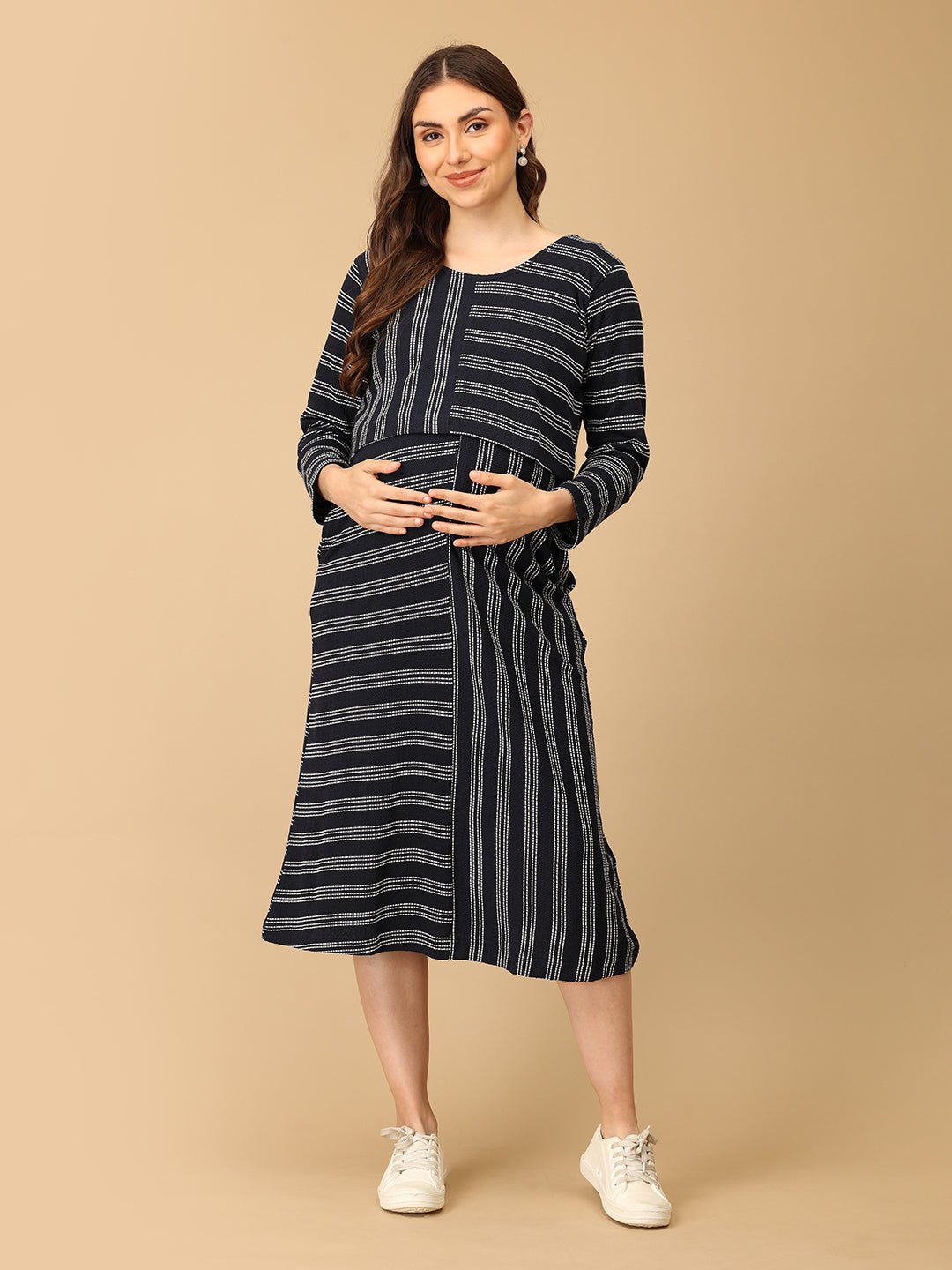 Just My Stripe Maternity and Nursing Dress Multi