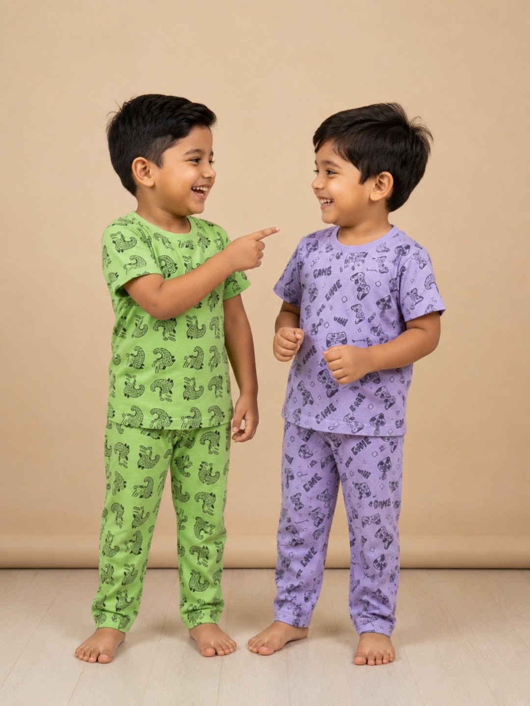 Happy Gator Game Snooze Cotton Pajama Set