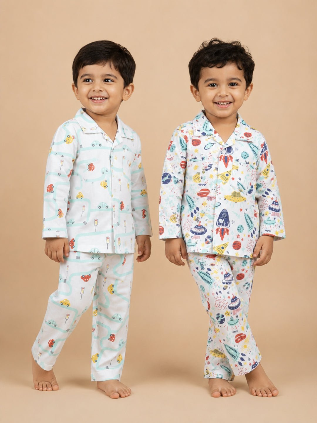 City Drive Space Pajama Set Combo For Kids