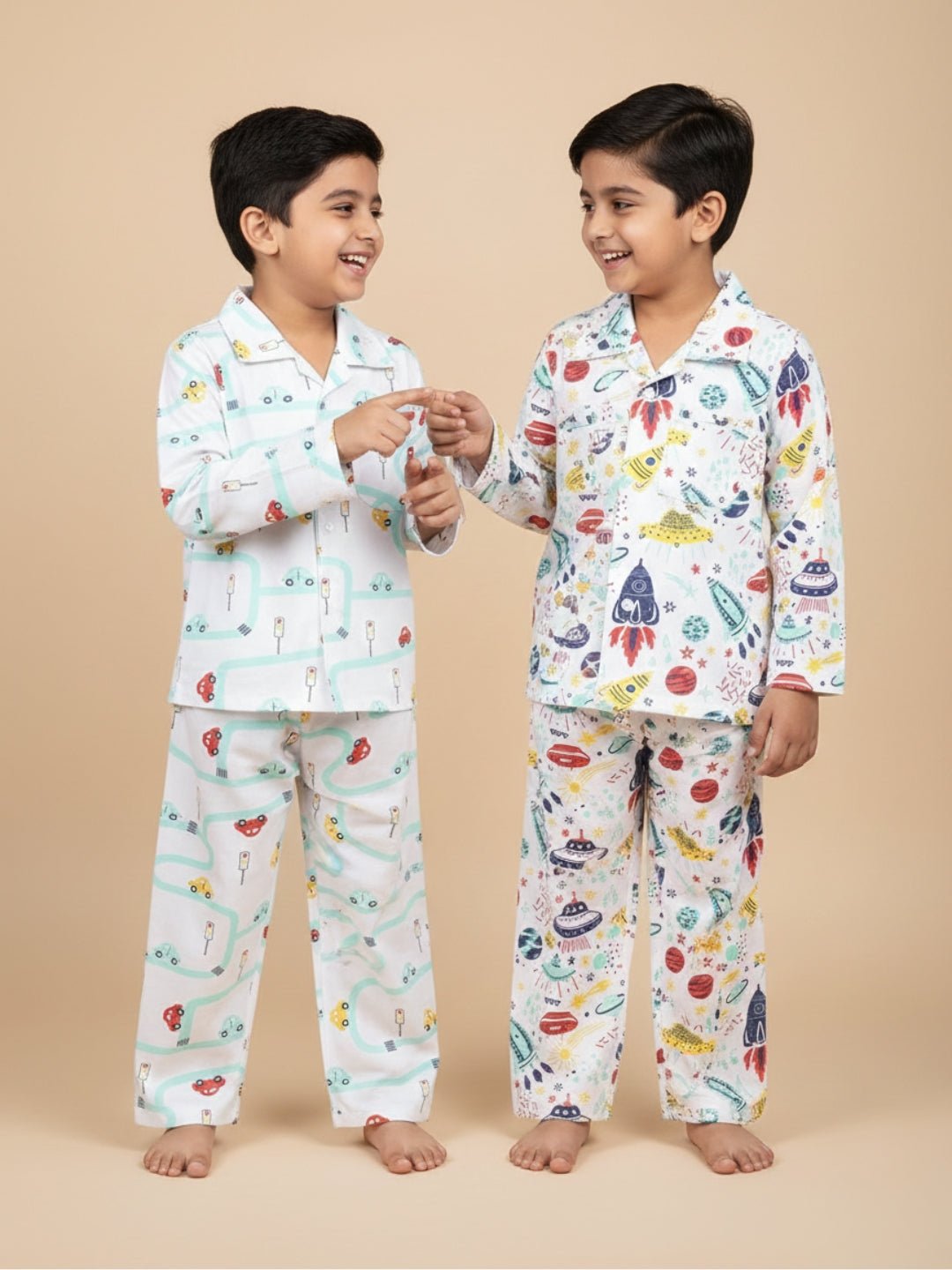 City Drive Space Pajama Set Combo For Kids