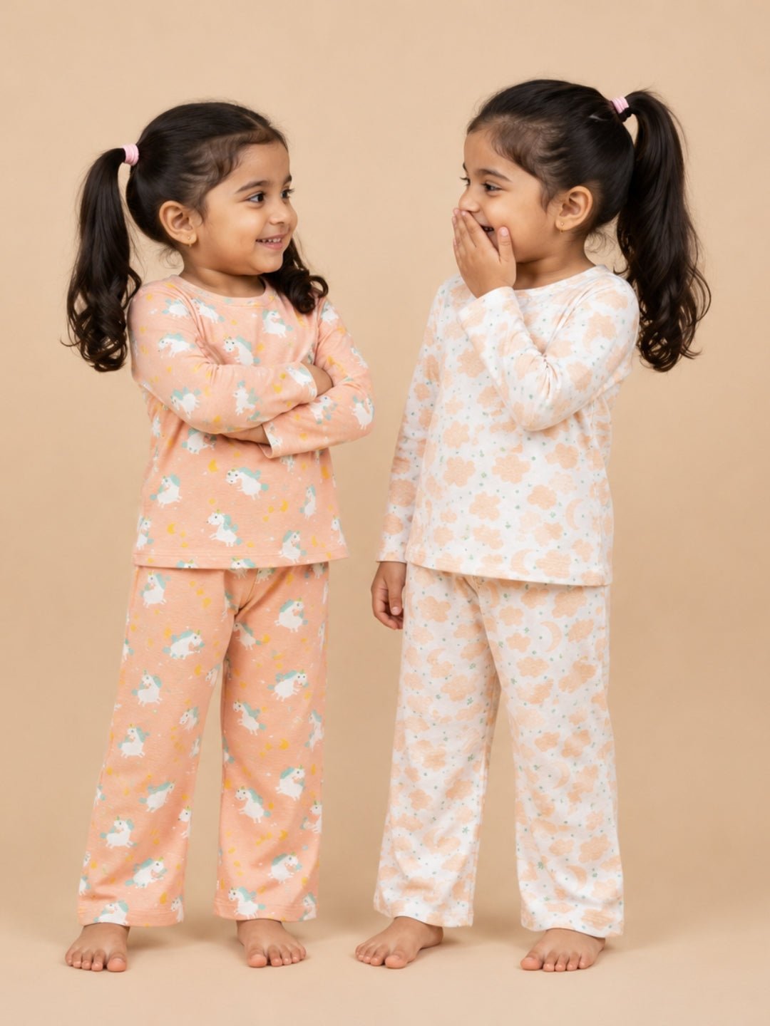 Multicolor Dreamy Unicorn Sweet Dreams Pajama Set For Kids