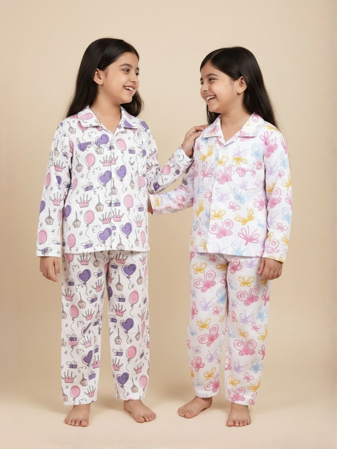 Pink Blue Princess Party Spring Wings Pajama Set