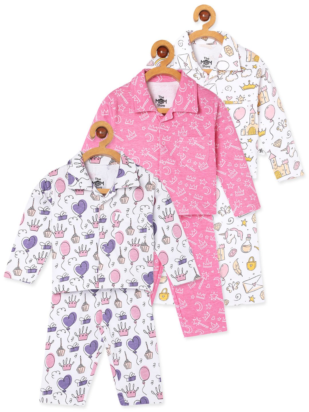 Multicolor Princess Party Pink-A-Boo Fairy Pajama Set For Kids