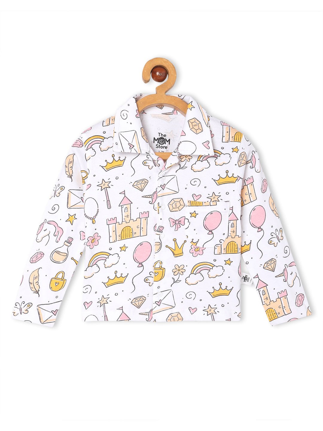Multicolor Princess Party Pink-A-Boo Fairy Pajama Set For Kids