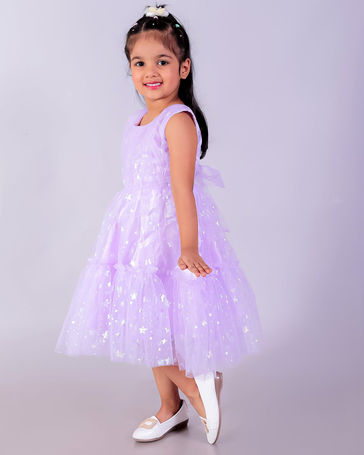 Lavender Mist Tulle Lace Girls Dress For Kids