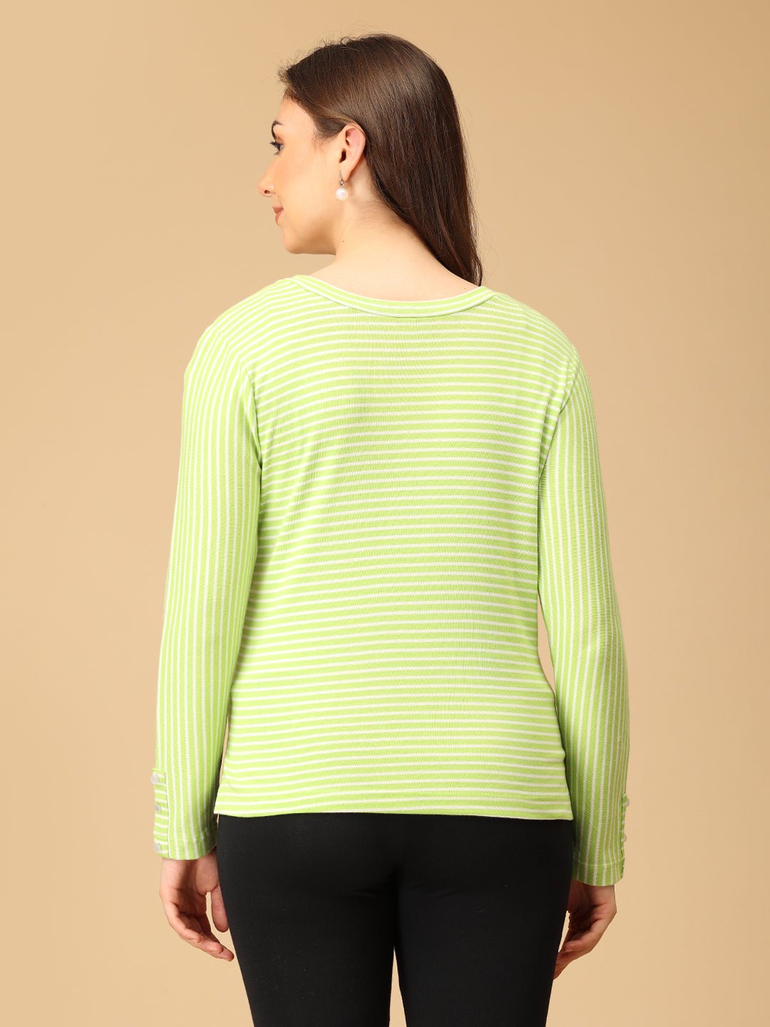 Line It Zing Maternity and Nursing Winter Top Lime