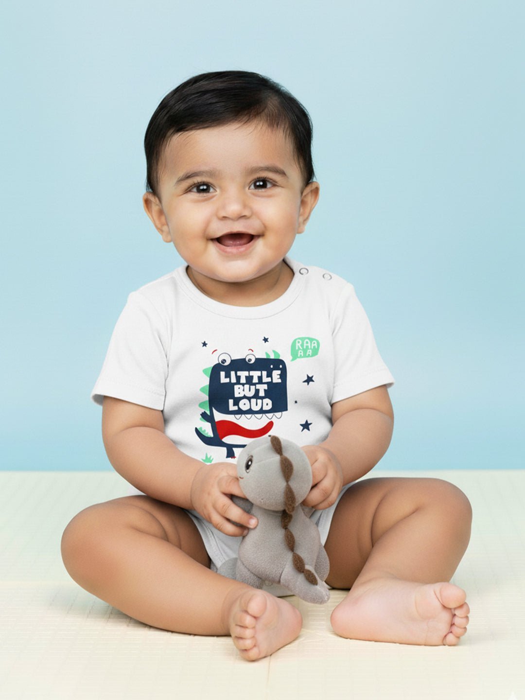 Little But Loud Baby Onesie White