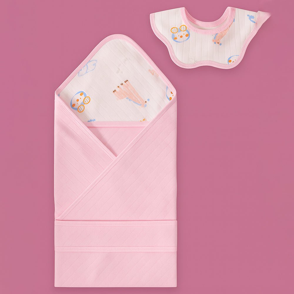 Pink Penguin 22 PCS Newborn Baby Gift Box With Rompers And Swaddle