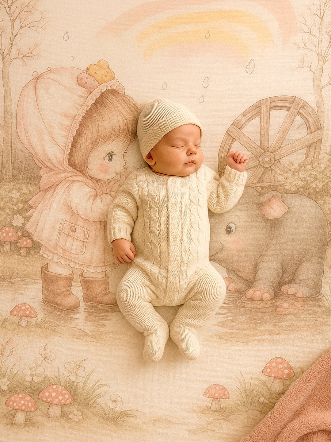 Musical Fox 1 PC Cotton Muslin Baby Blanket With Breathable Fabric