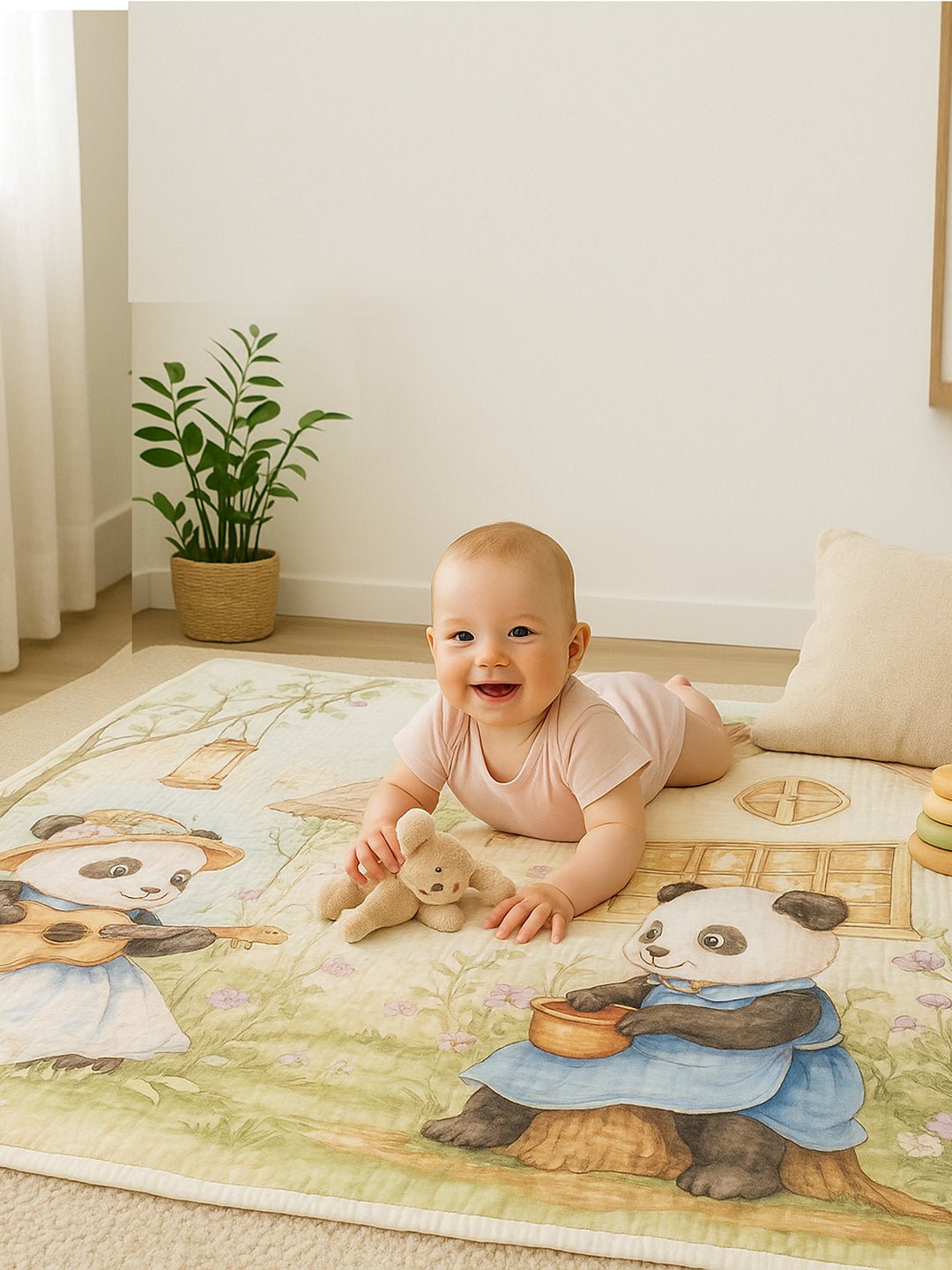 Musical Fox 1 PC Cotton Muslin Baby Blanket With Breathable Fabric