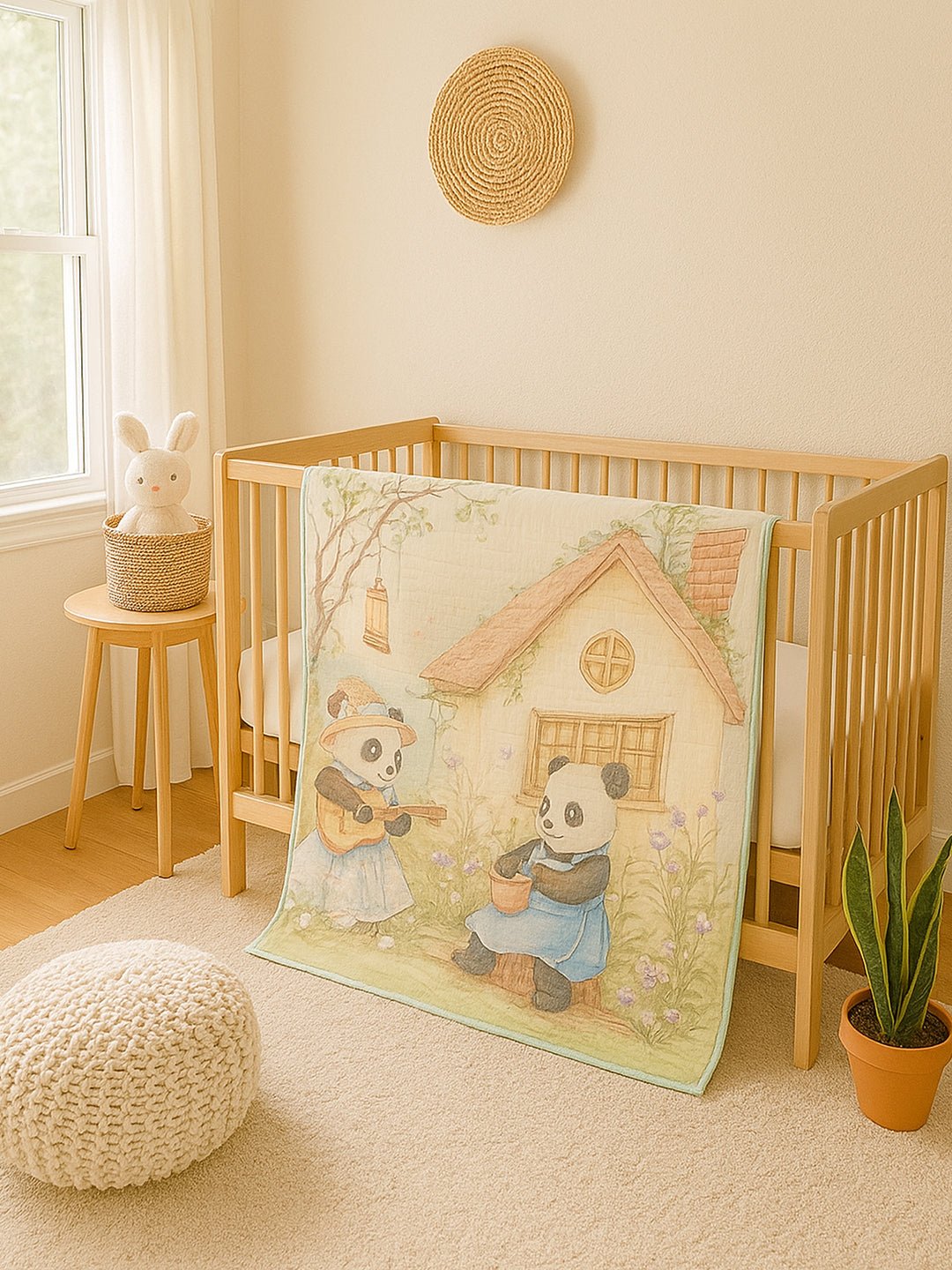 Musical Fox 1 PC Cotton Muslin Baby Blanket With Breathable Fabric