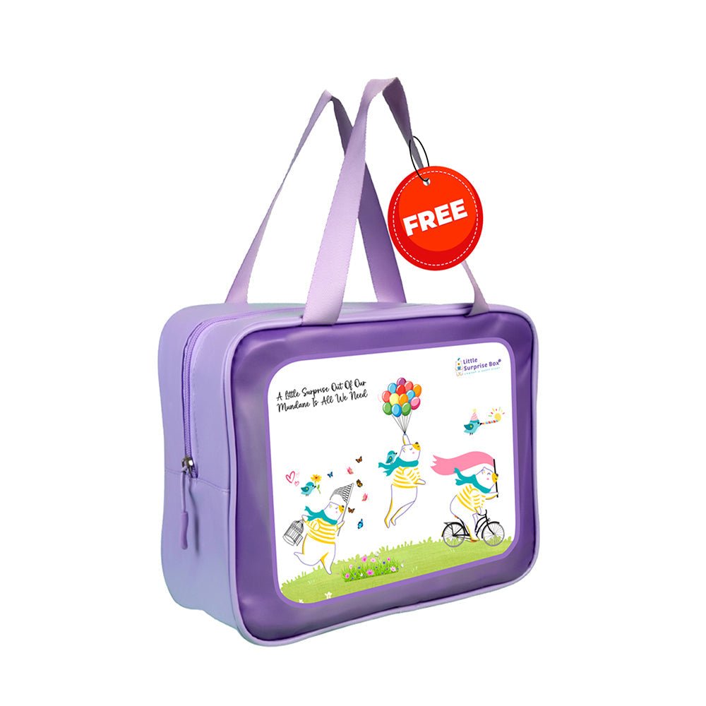 Purple & Teal Geometric Printed Kids Neoprene Full Length Swimsuit With Free Washbag