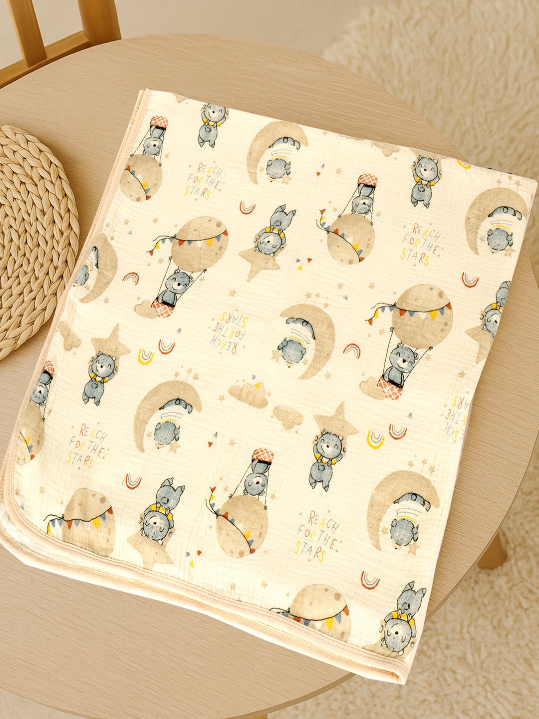 Yellow Flower 1 PC Cotton Muslin Baby Blanket With Breathable Fabric